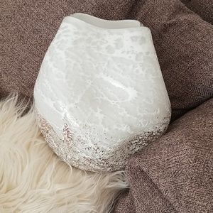 Anthropologie Marbled Metallic Glass Vase Decor